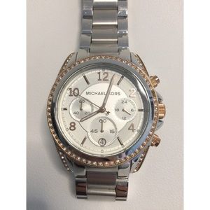 Michael Kors Silver and Rosegold Watch